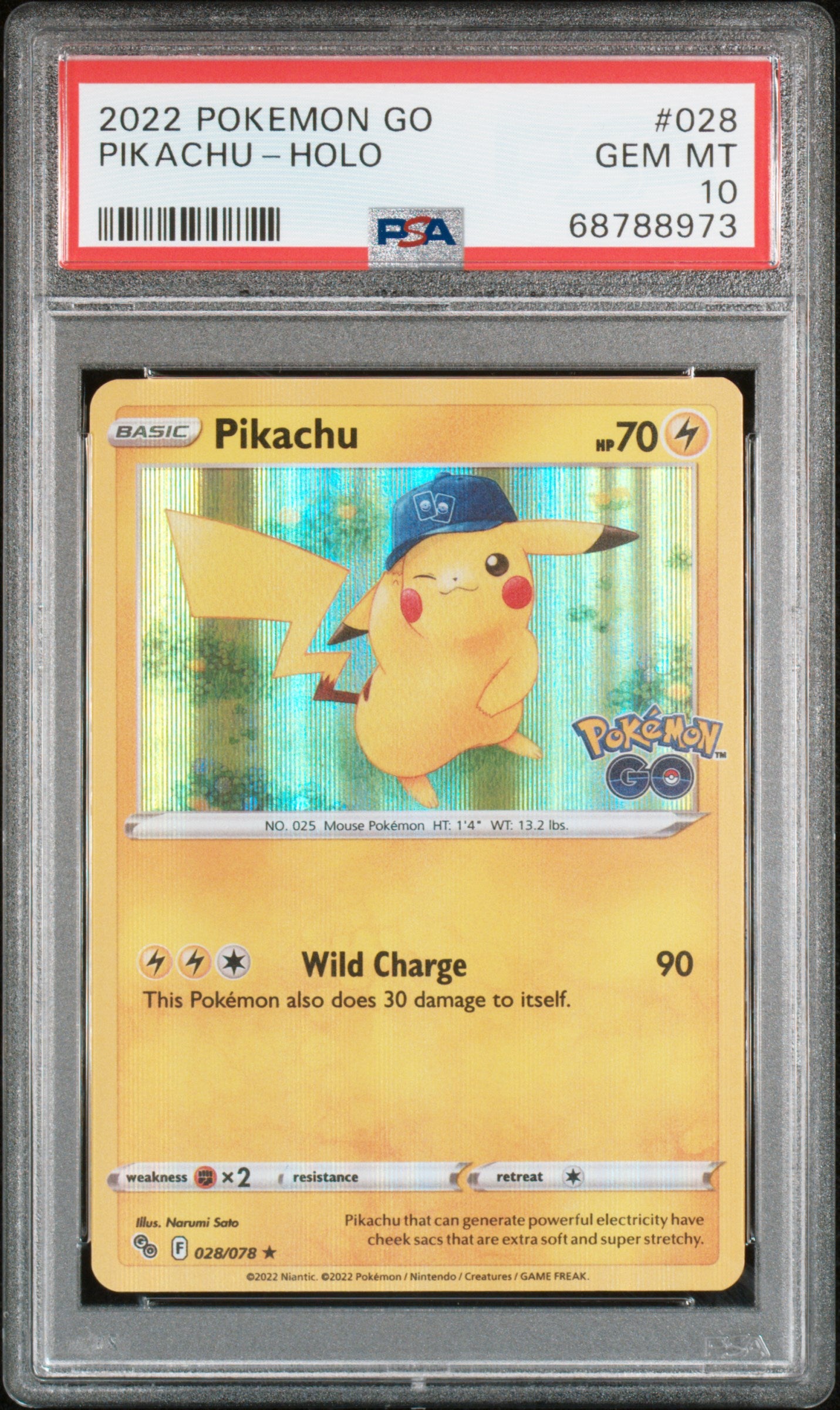 2022 POKEMON GO #028 PIKACHU-HOLO | PSA 10