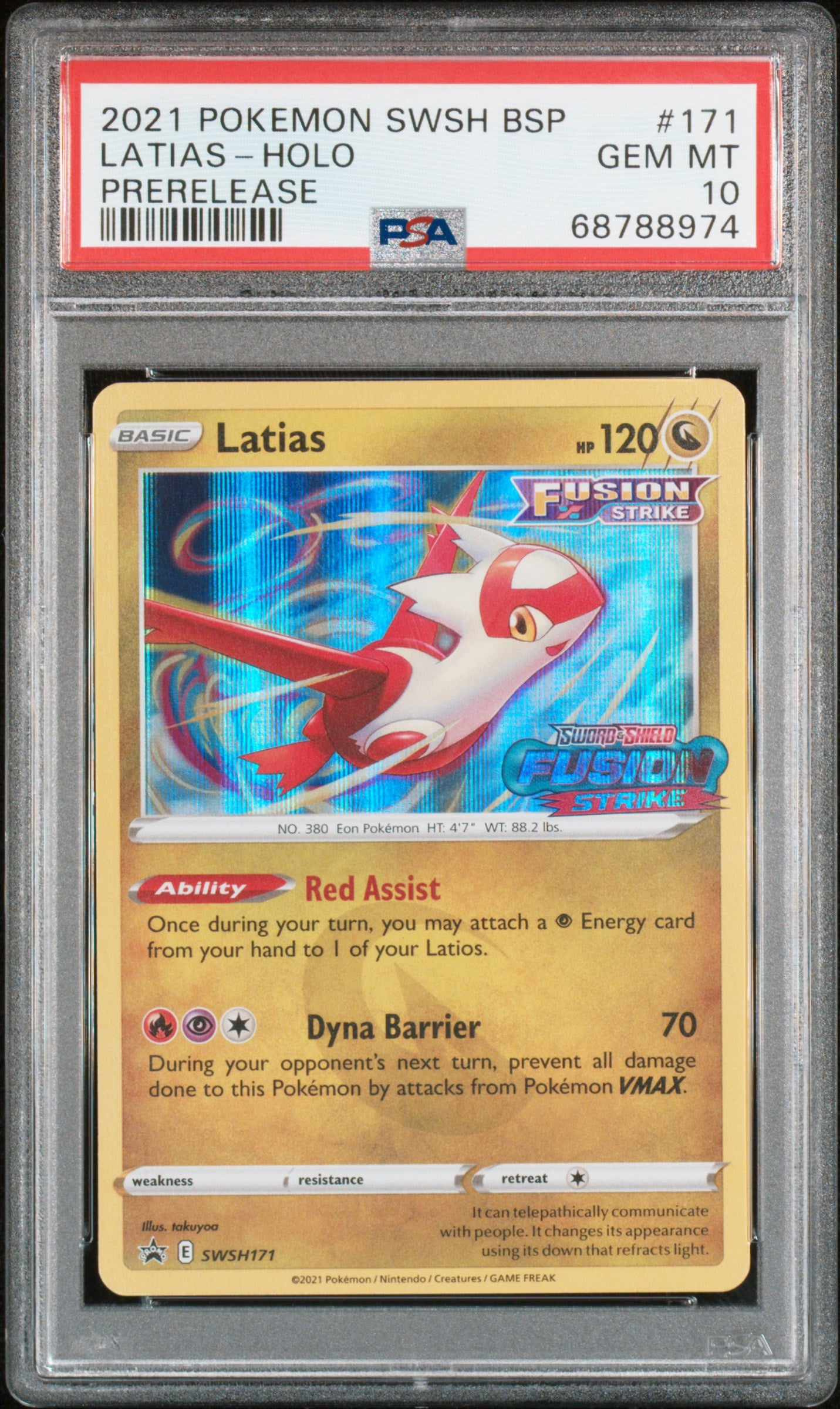 2021 POKEMON SWSH BLACK STAR PROMO | PRERELEASE #171 LATIAS-HOLO | PSA 10