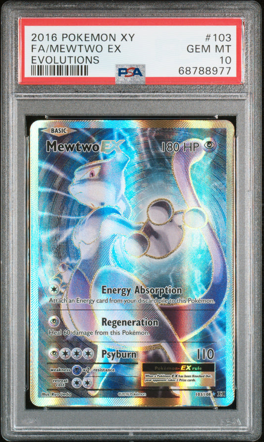 2016 POKEMON XY EVOLUTIONS #103 FULL ART/MEWTWO EX | PSA 10